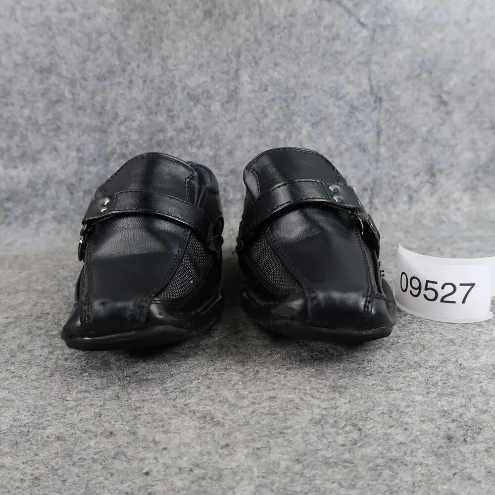 Bonafini Shoes Kids 7 Dress Loafers Slip On Leather Black Classic Toddler Boys